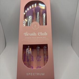 Spectrum Brush Club 3 Piece Makeup Brush Set Vegan Brand New In Box Sealed